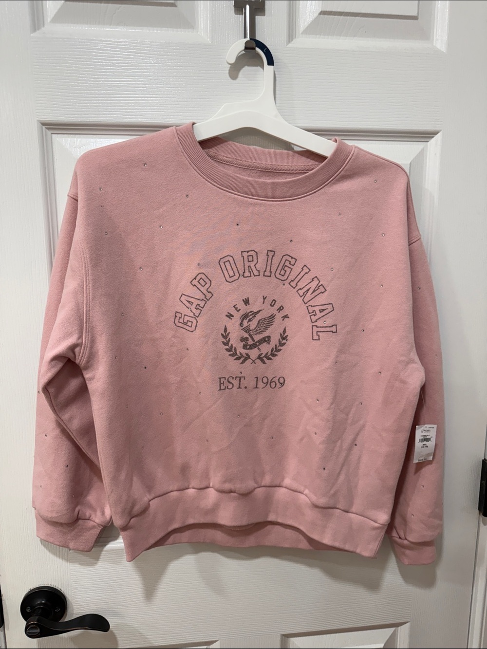NWT GAP Kids Pink Crewneck Sweatshirt with Logo SZ XXL